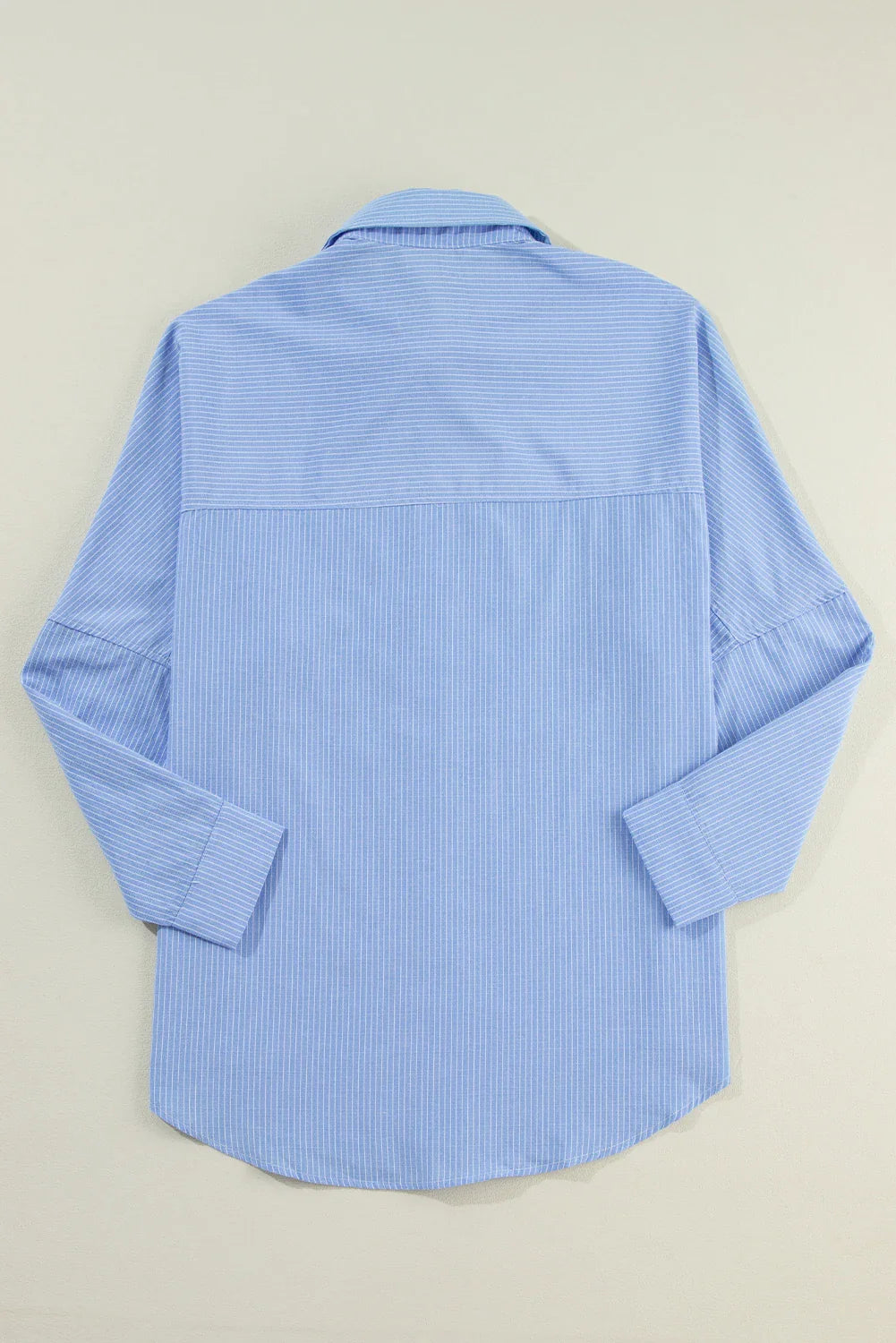 Stripe Roll-Tab Sleeve Pocketed Shirt