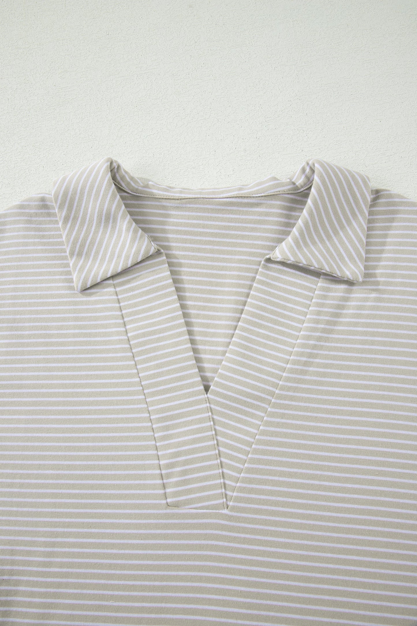 Stripe Dolman Sleeve Polo Shirt & Drawstring Shorts Set
