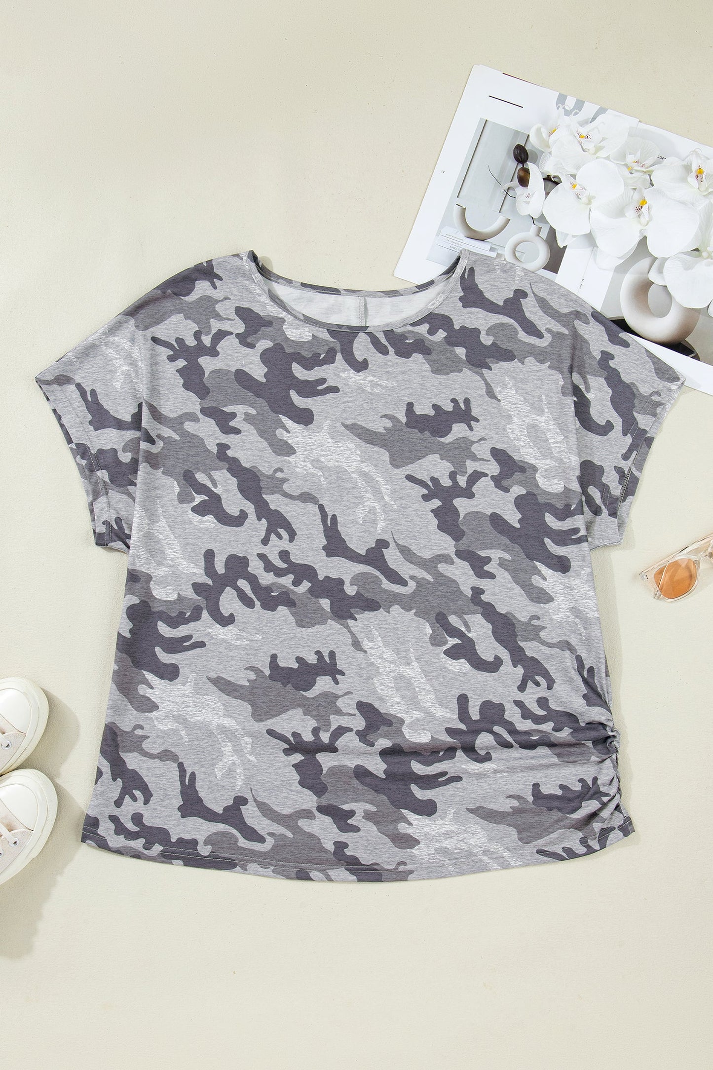 Plus Size Camo Short Sleeve T-Shirt