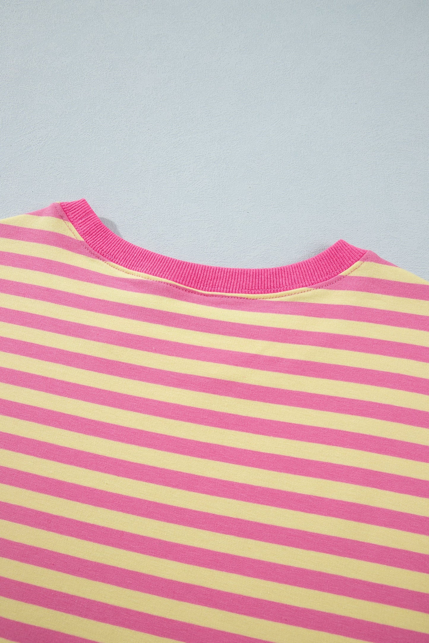Stripe Colorblock Trim Short Sleeve Tee and Pants Set