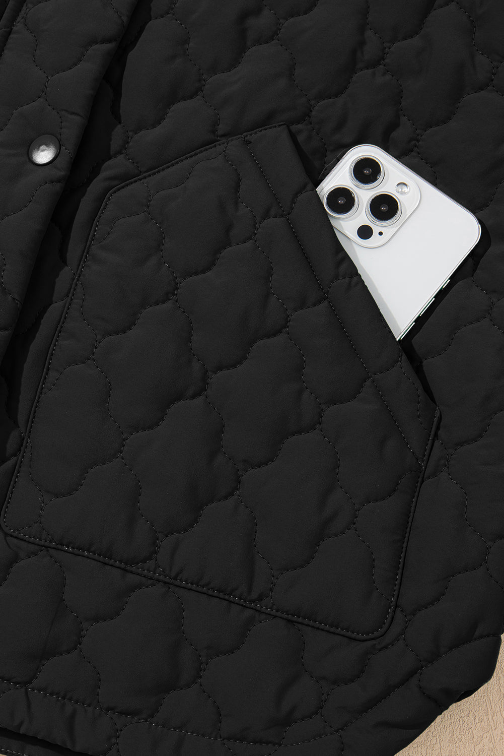 Floral Quilted Zip-Up Snap Button Vest