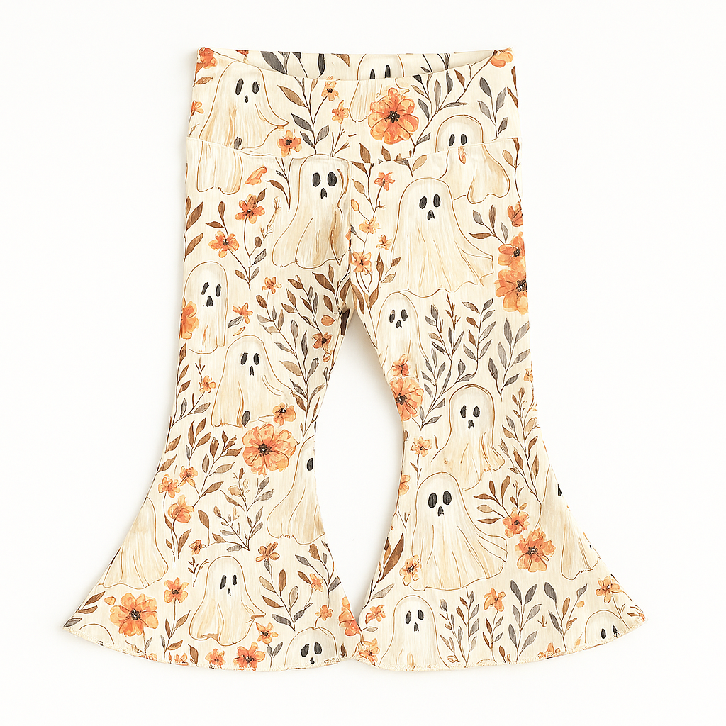 Boho Ghost Halloween Baby Bell Bottoms