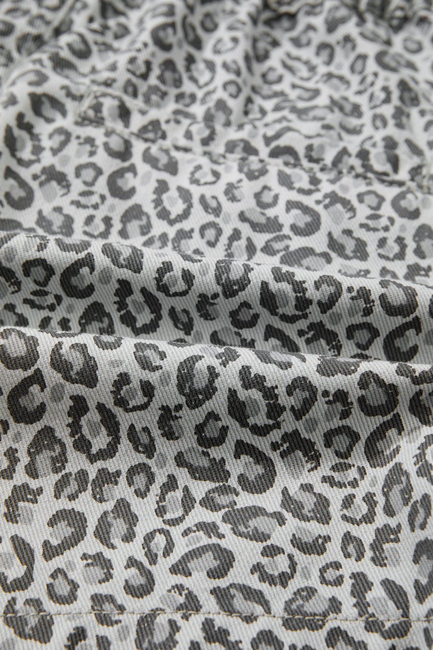 Leopard Denim Wrap Front Shorts