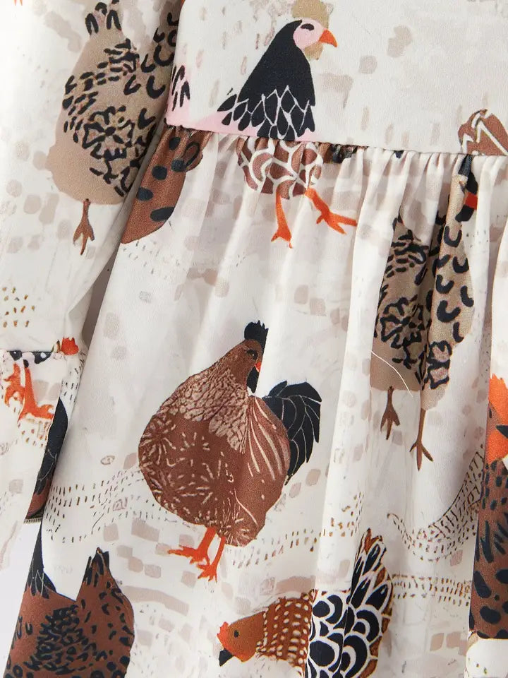 FINAL SALE-Thanksgiving Print Girls Dress
