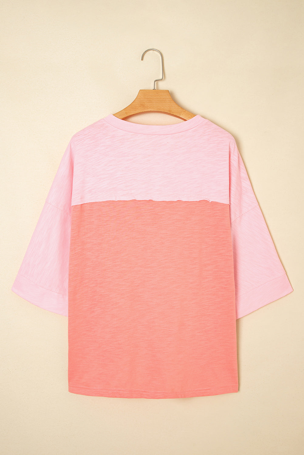 Flower Patch Exposed Seam 3/4 Sleeve T-Shirt