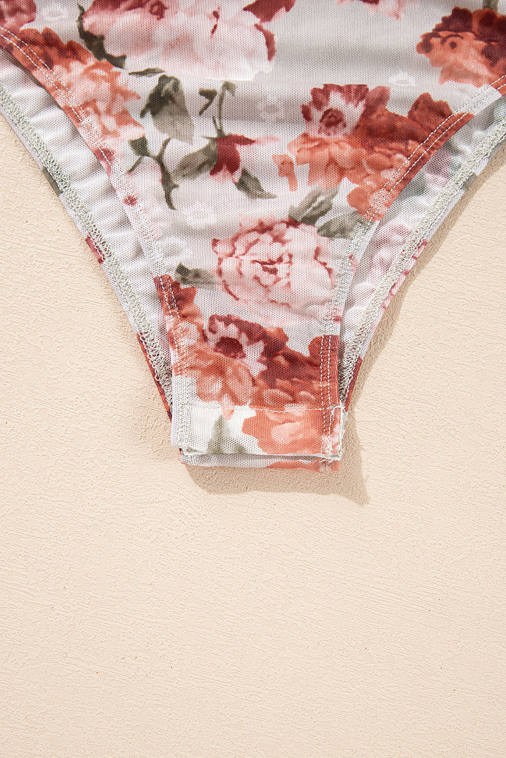 Floral Mesh Long Sleeve Bodysuit