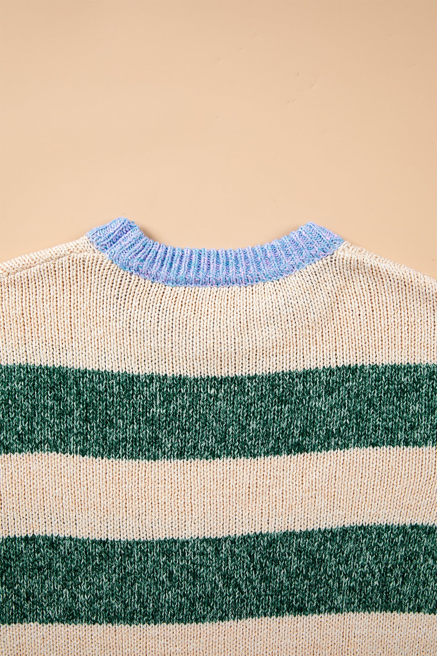 Stripe Colorblock Drop Shoulder Pullover Sweater