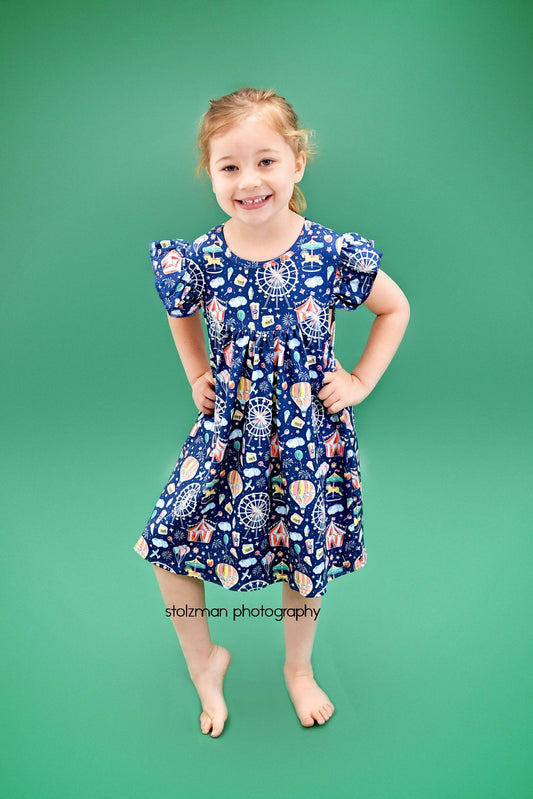 Summer Festival Milk Silk Flutter Dress