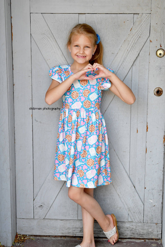 Milk and Cookies Long Flutter Milk Silk Dress