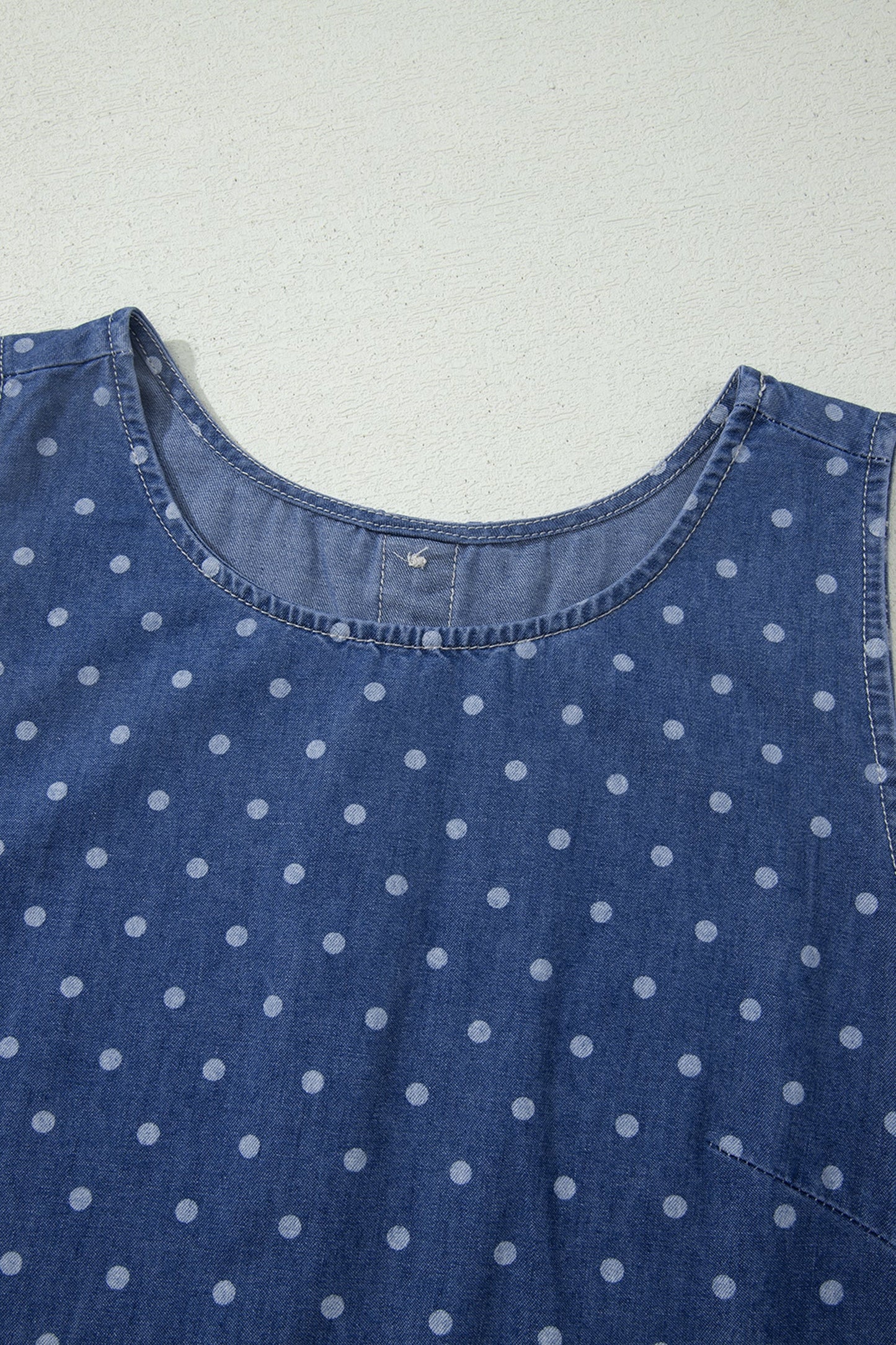 Polka Dot Ruffle Hem Sleeveless Mini Dress