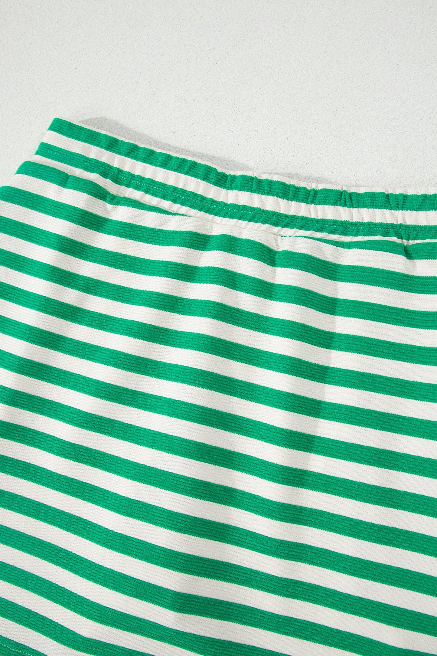 Stripe Textured Zip Collar Top & Skort Set