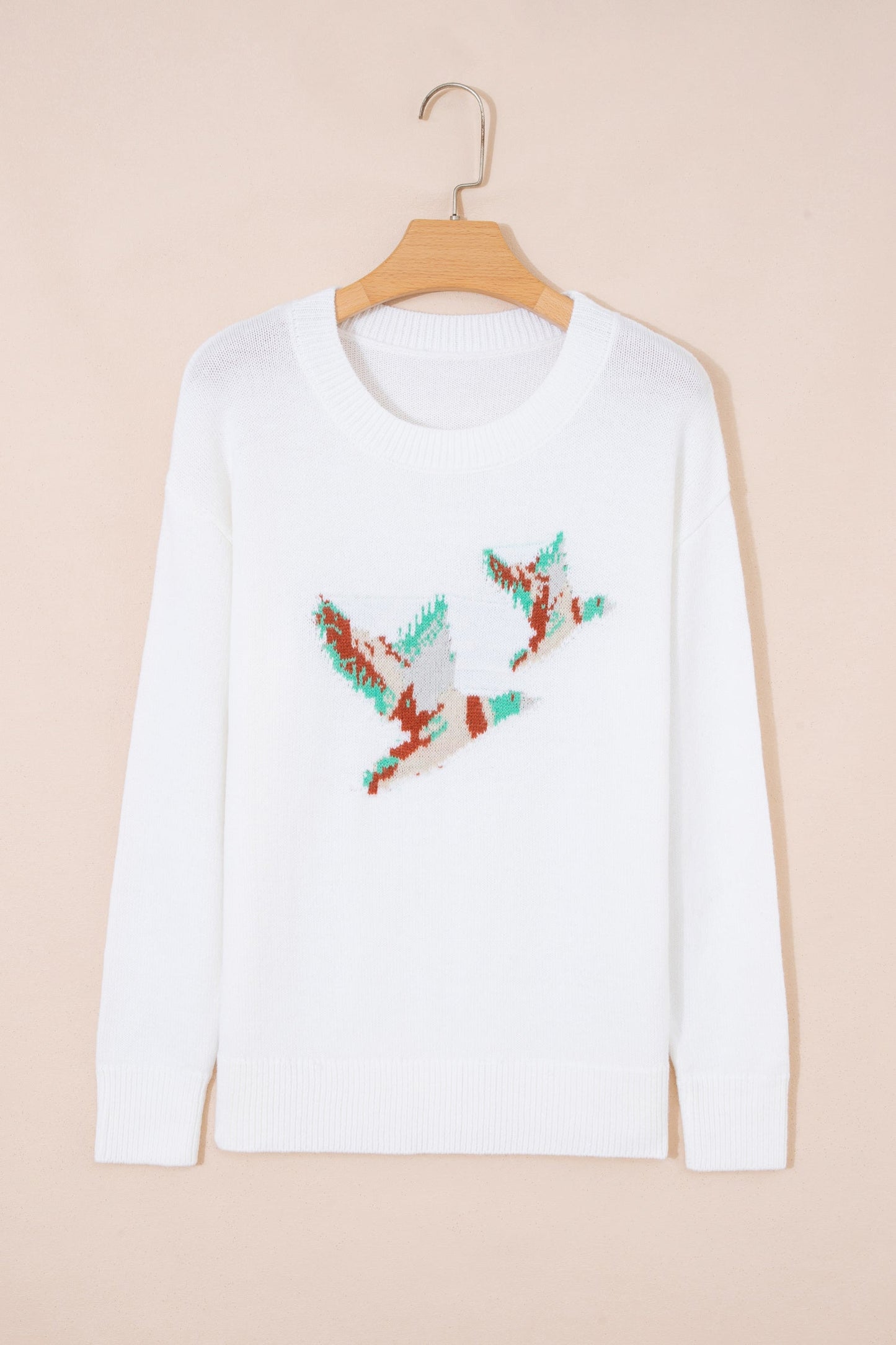 Mallard Drop Shoulder Long Sleeve Pullover Sweater