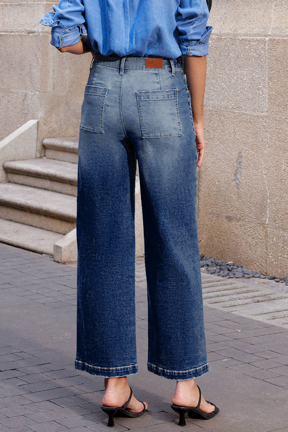 Denim Patch Pocket Shift Jeans
