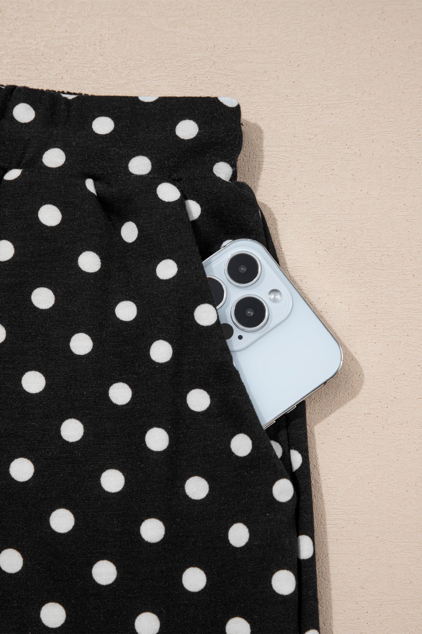 Polka Dot Drawstring Mini Skort