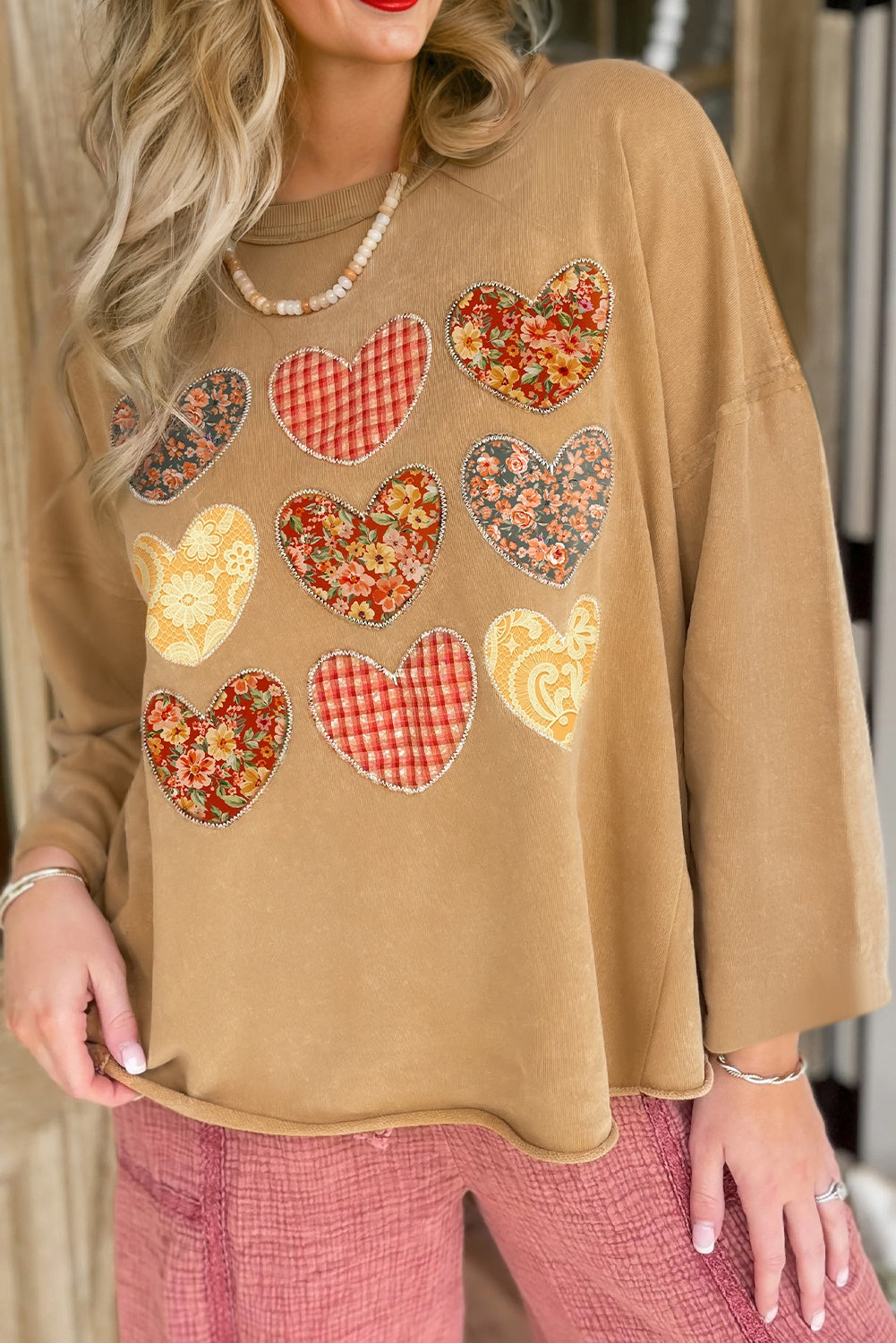 Heart Stitch Reverse Seam Mineral Wash Sweatshirt