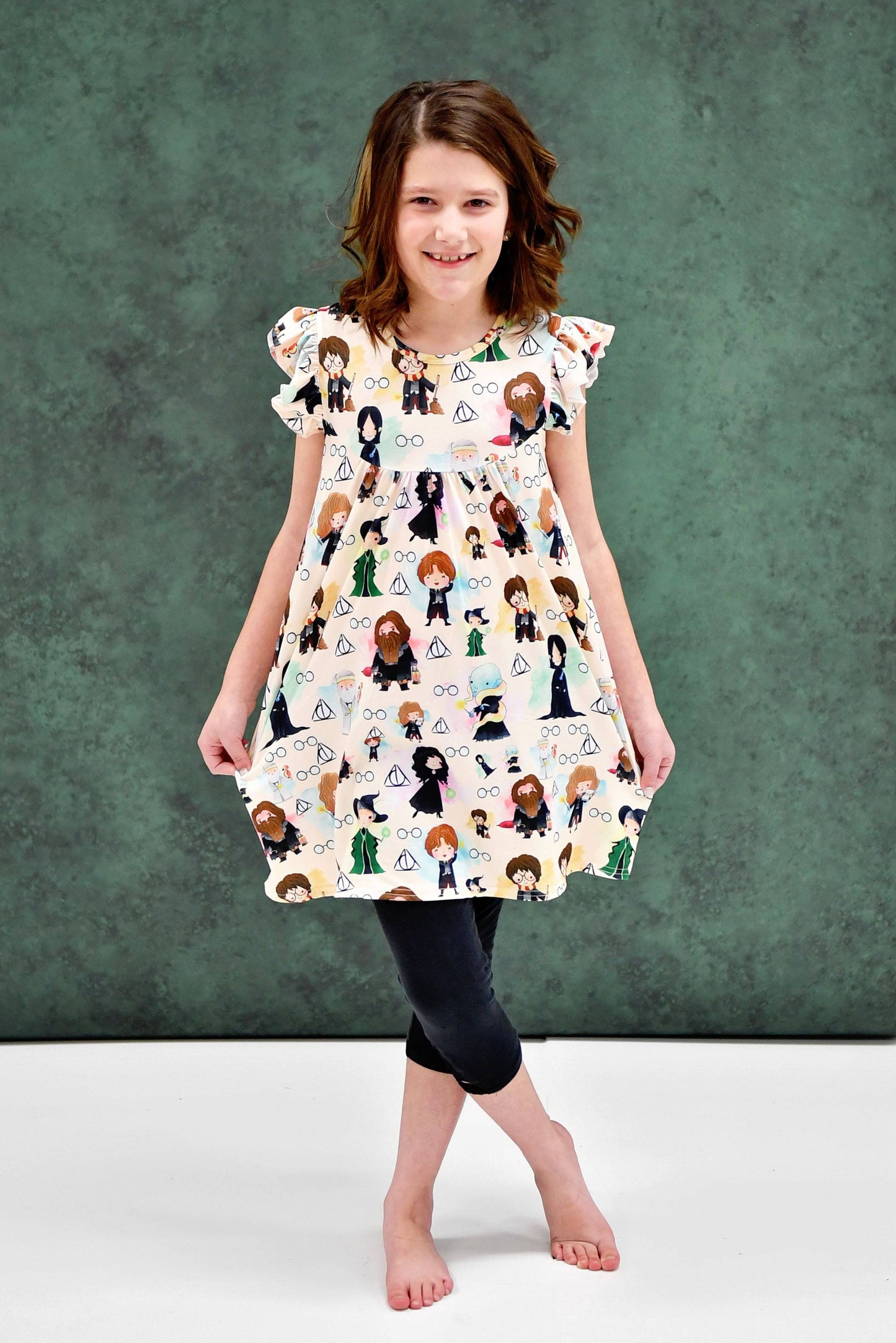 Wizard School Flutter Milk Silk Dress