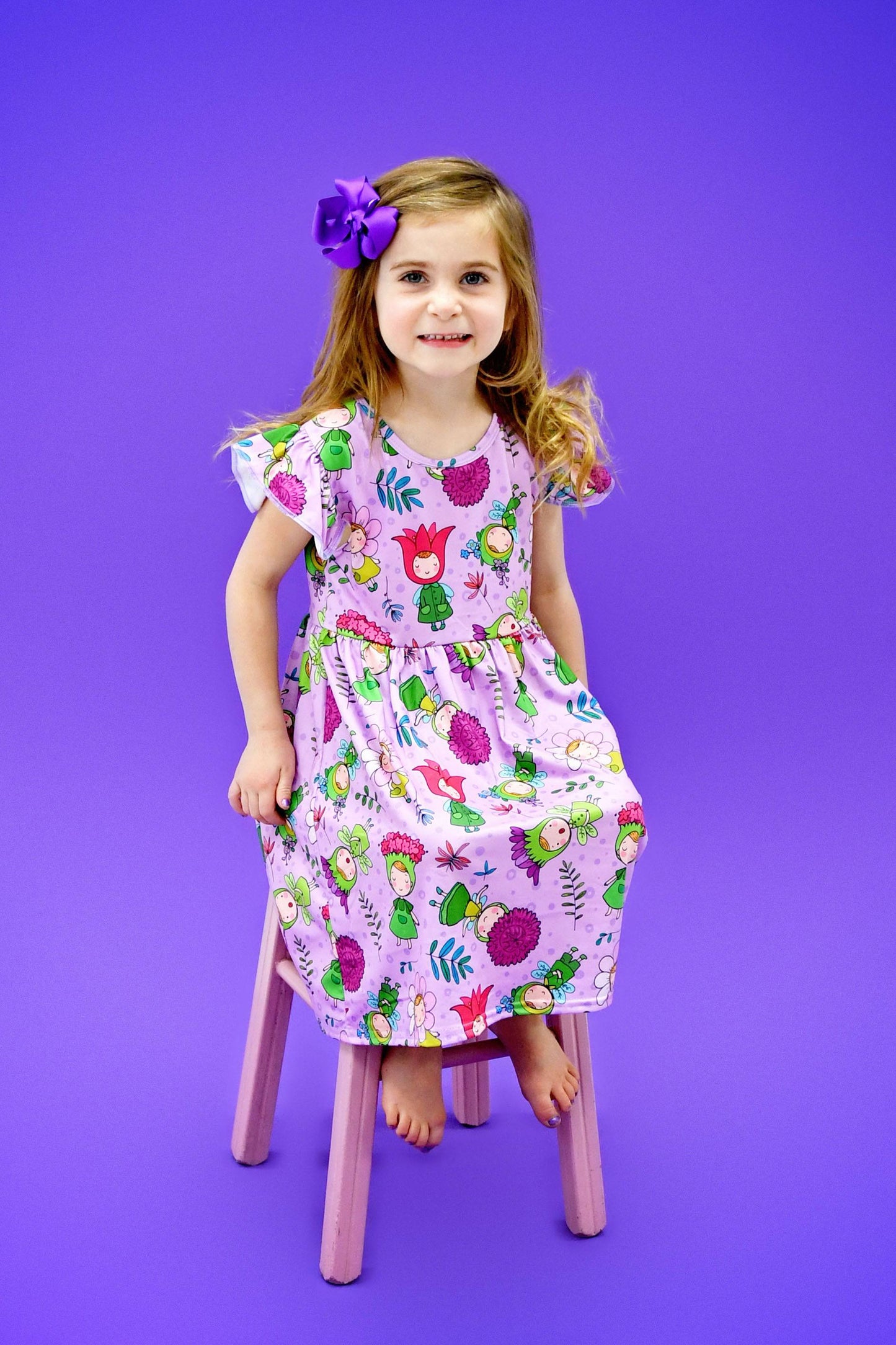 Believe In Fairies Milk Silk Long Flutter Dress