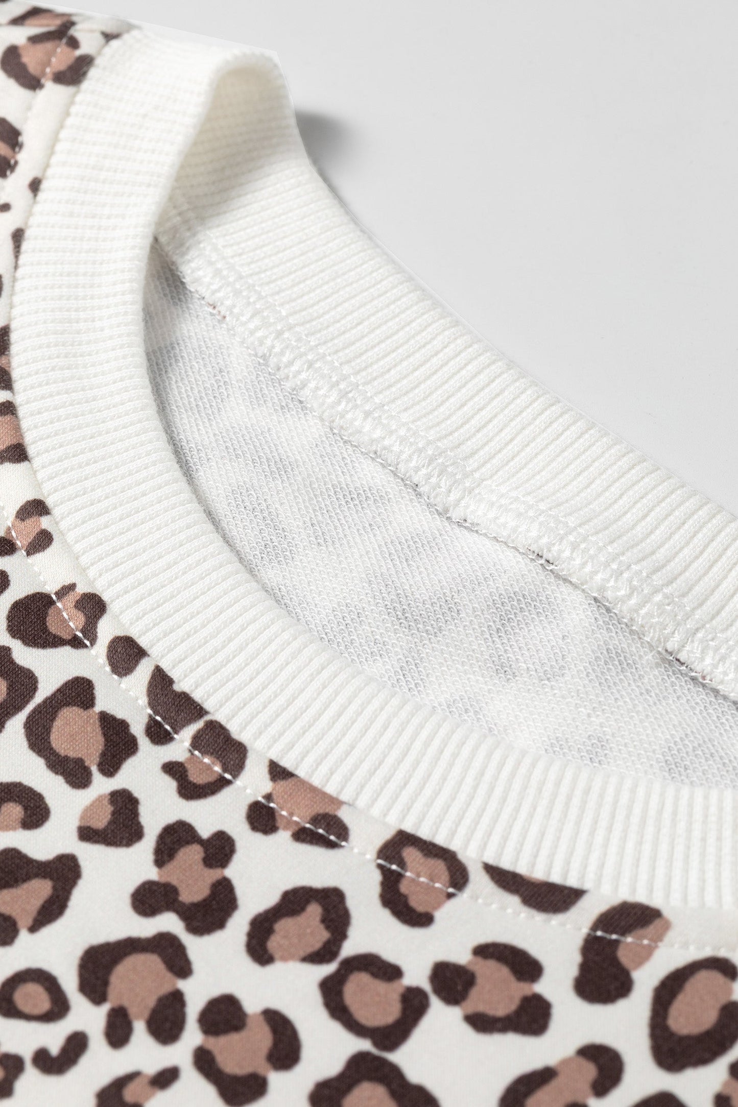 Leopard Bow Embroidered Colorblock Top & Pants Set