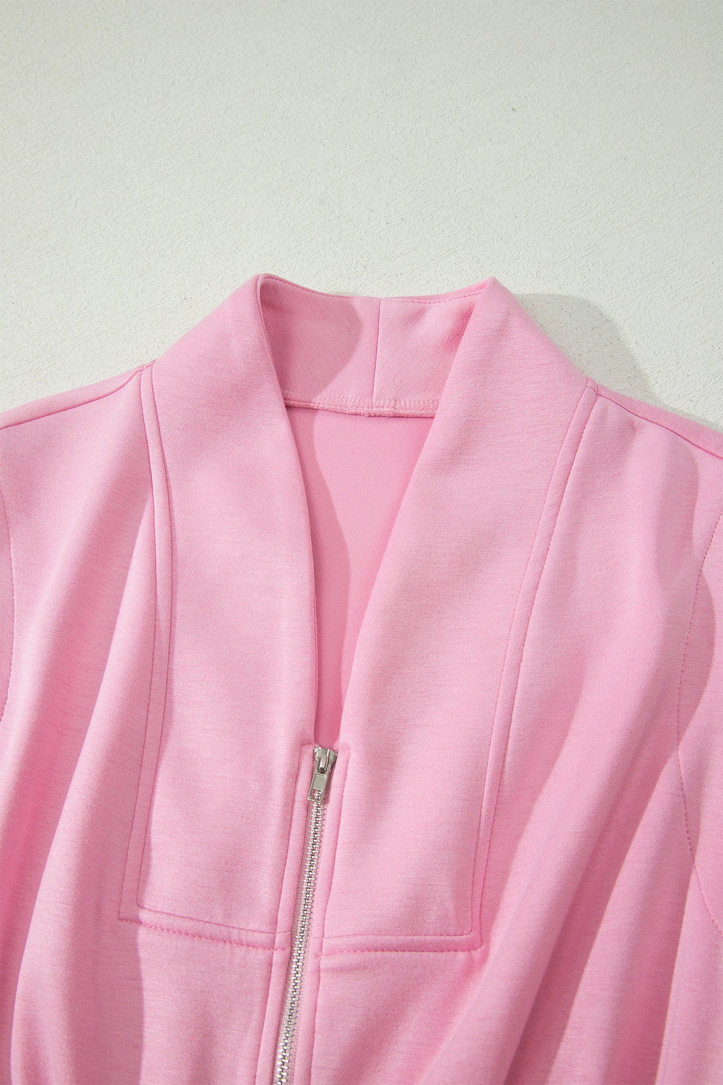 Solid Zip Up V-Neck Sleeveles Midi Dress