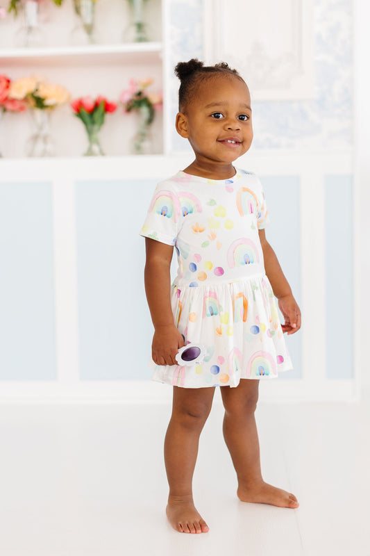 Watercolor Rainbows S/S Twirl Bodysuit