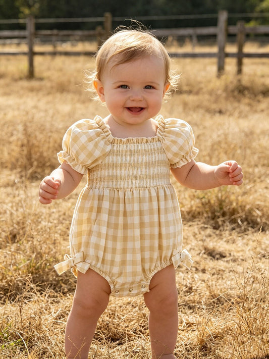 Mommy & Me Plaid Girl Romper