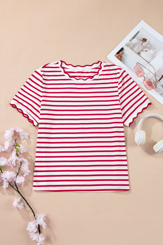 Royalty Scalloped Trim T Shirt