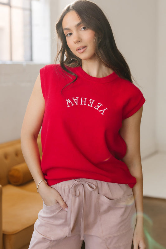 Western YEEHAW Embroidered Short Sleeve Sweater