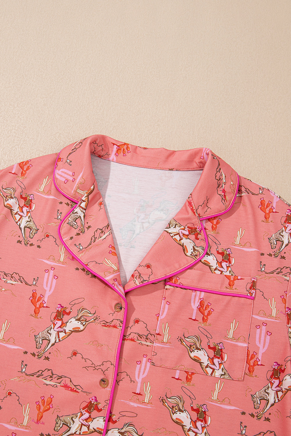 Western Cowgirl Top & Shorts Pajama Set