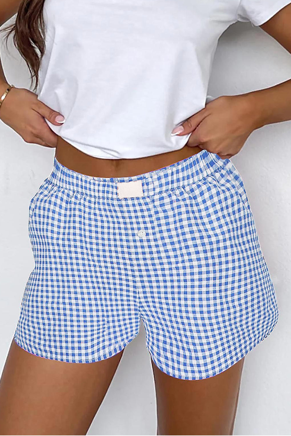 Gingham High Waist Shorts