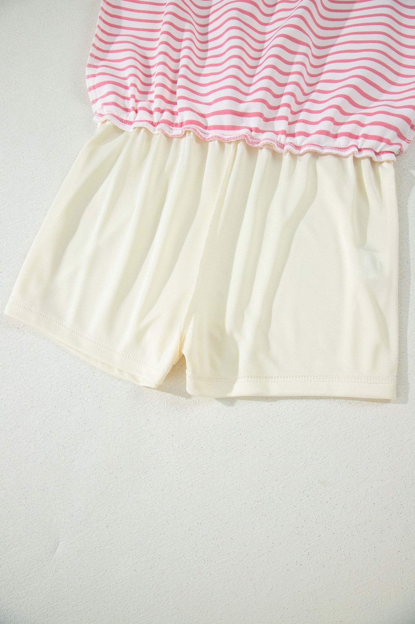 Stripe Colorblock Polo Tee & Drawstring Skort Set