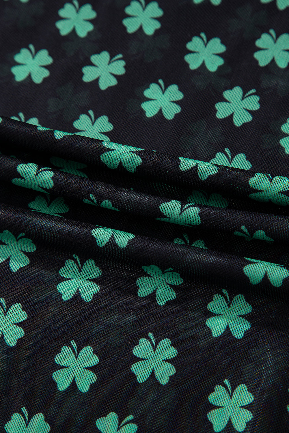 St Patrick Shamrock Mesh Long Sleeve Bodysuit