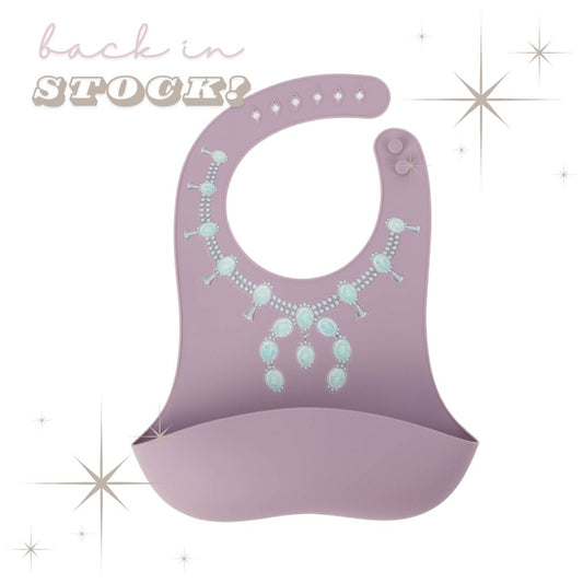 *GREEN SQUASH WITH PURPLE BIB - PRECIOUS TURQUOISE BIBS