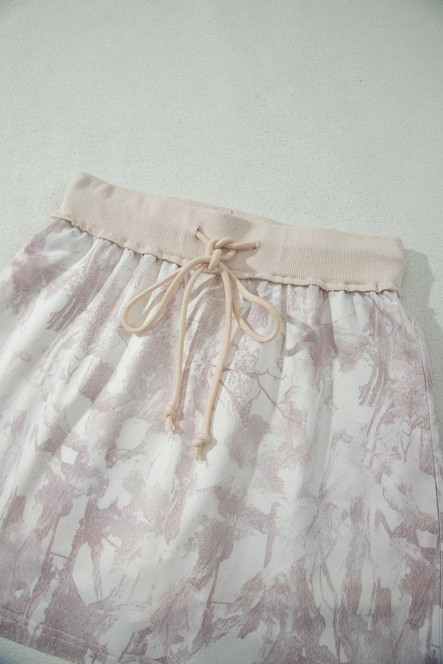 Woodland Camo Raw Edge Cropped Top & Skirt Set