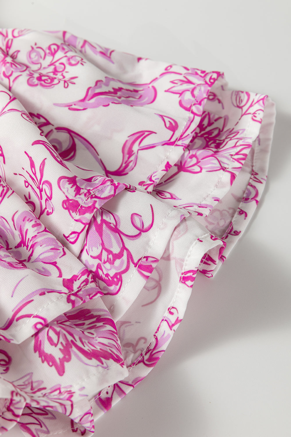 Floral Ruffle Sleeve V-Neck Blouse
