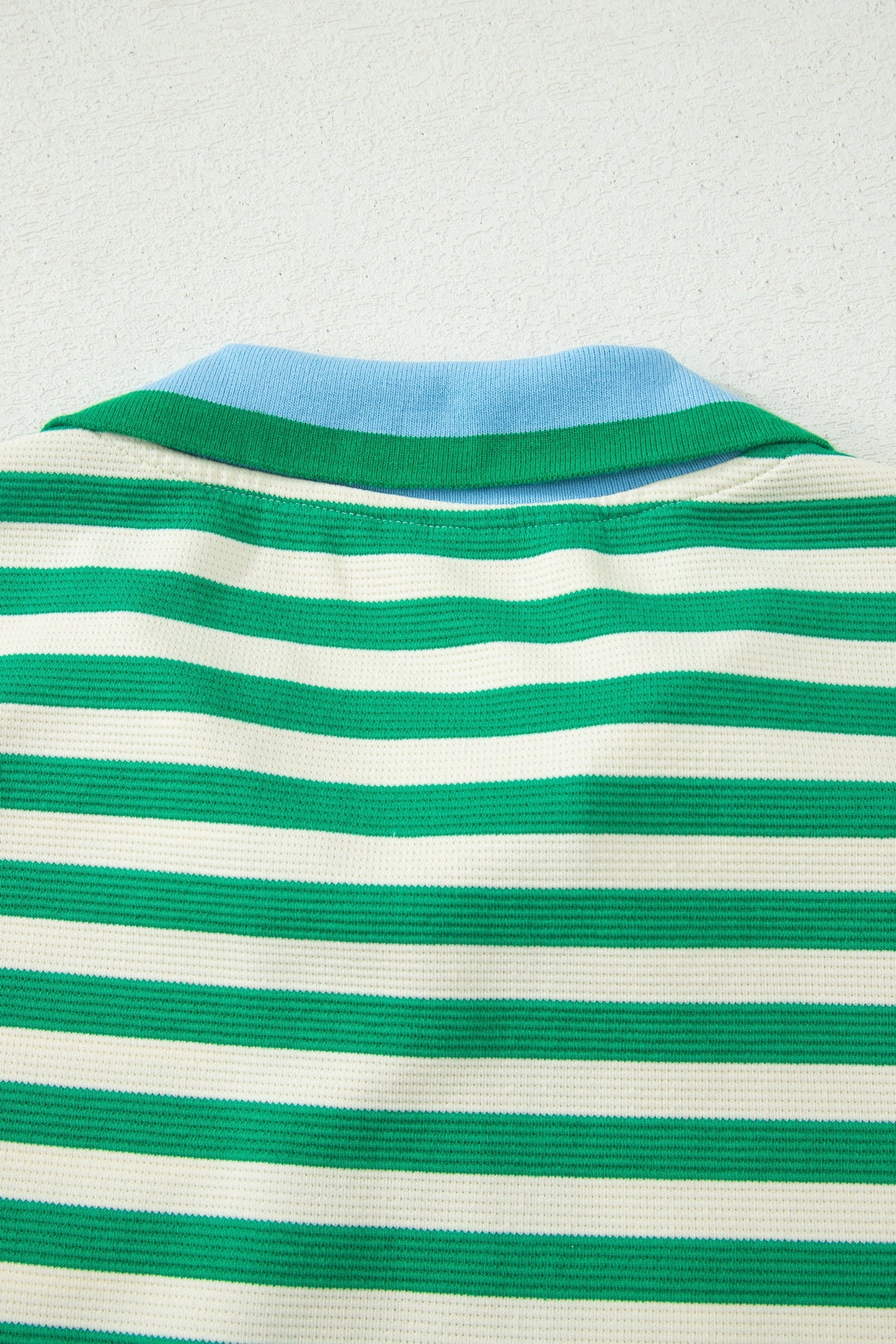 Stripe Textured Zip Collar Top & Skort Set