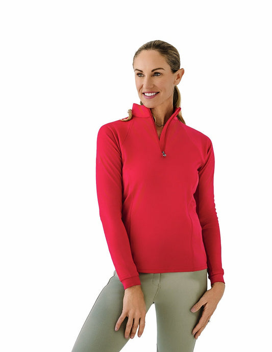 Quarter-Zip Long Sleeve Sunshirt - Lipstick
