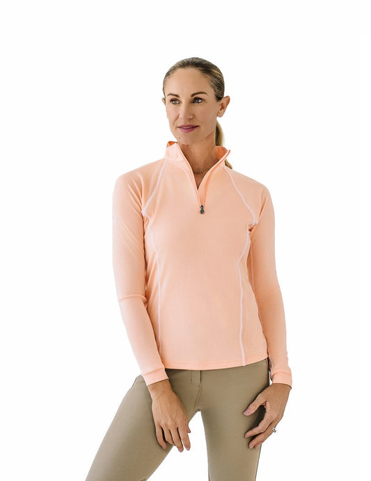 Quarter-Zip Long Sleeve Sunshirt - Peach