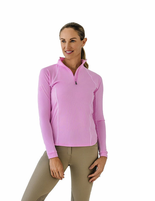 Quarter-Zip Long Sleeve Sunshirt - Pink