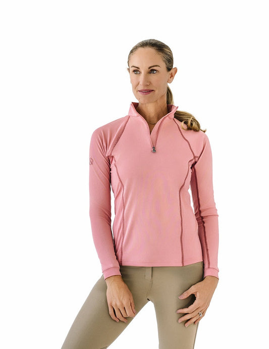 Quarter-Zip Long Sleeve Sunshirt - Rose Warm Earth