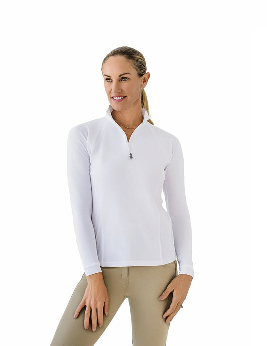 Quarter-Zip Long Sleeve Sunshirt - White