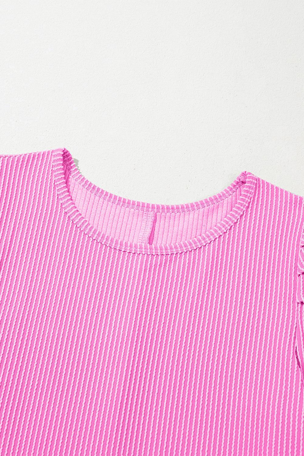 Blossom Corded Crew Neck Puff Sleeve Mini Dress