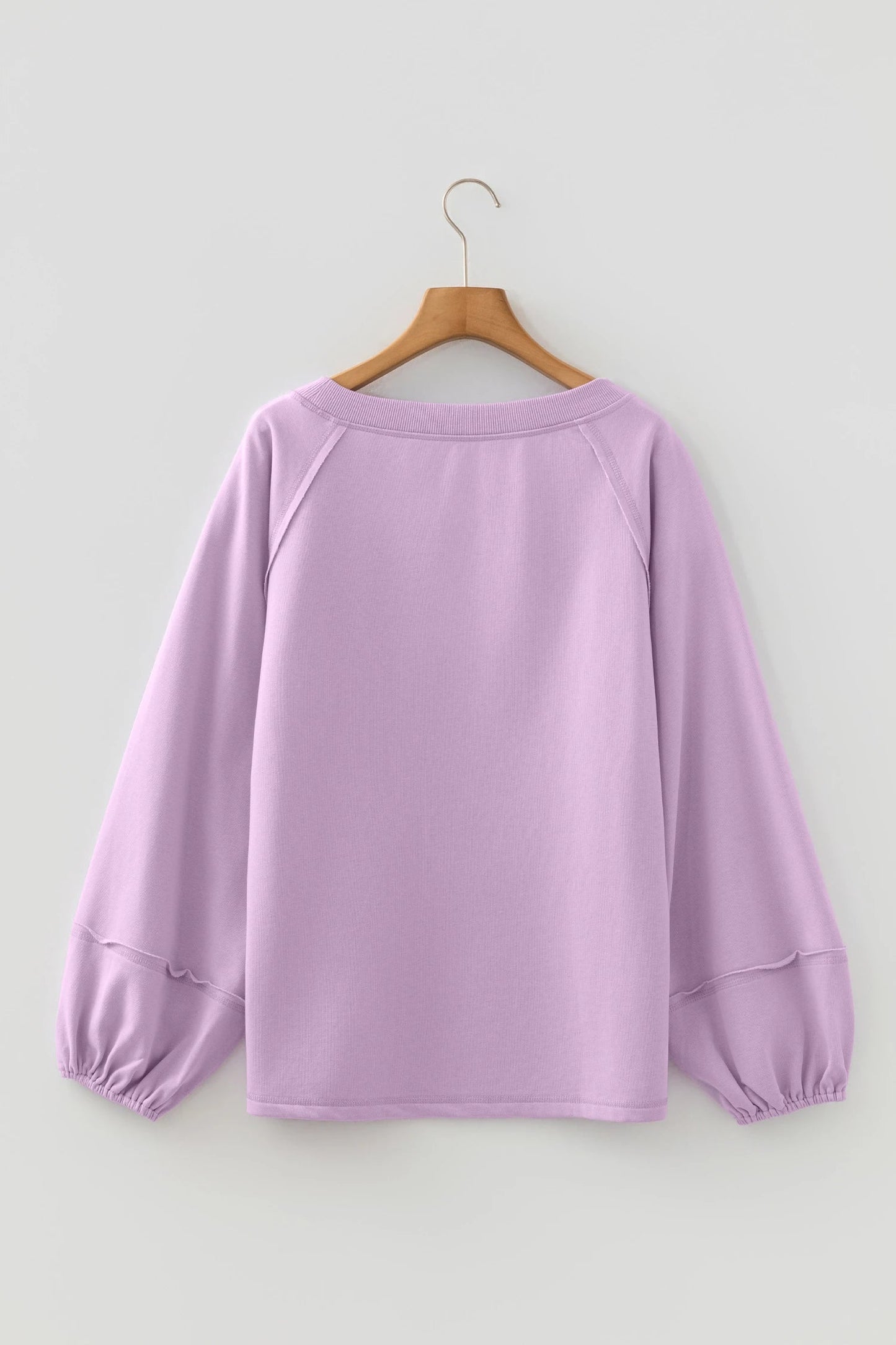 Solid Raw Seam Patchwork Baggy Sweatshirt