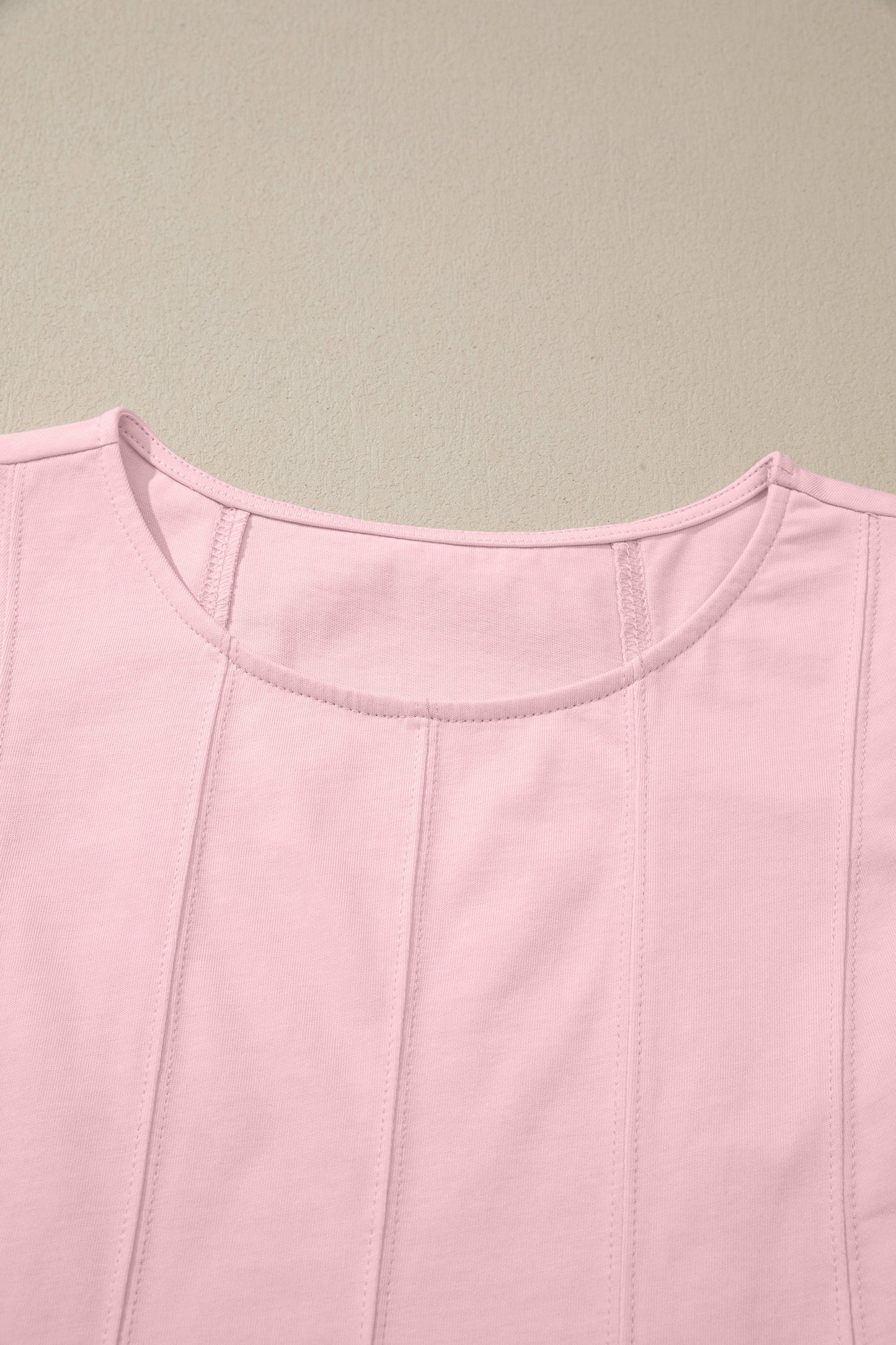 Solid Stitched Tank Top & Elastic Short Set