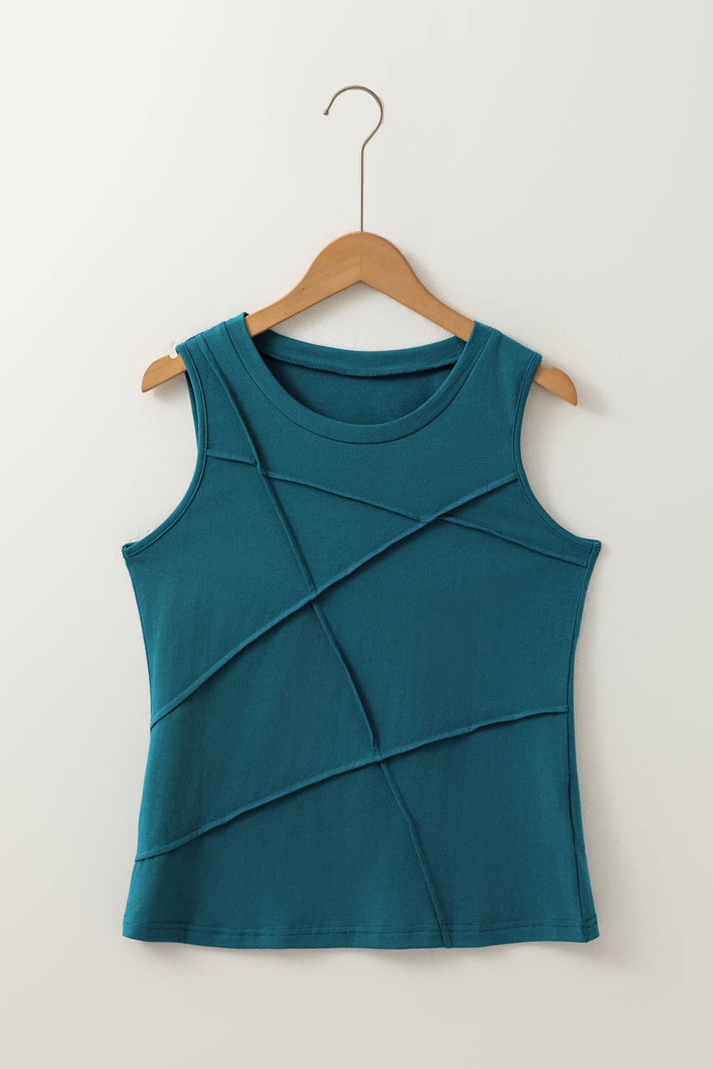 Solid Crisscross Stitching Tank Top