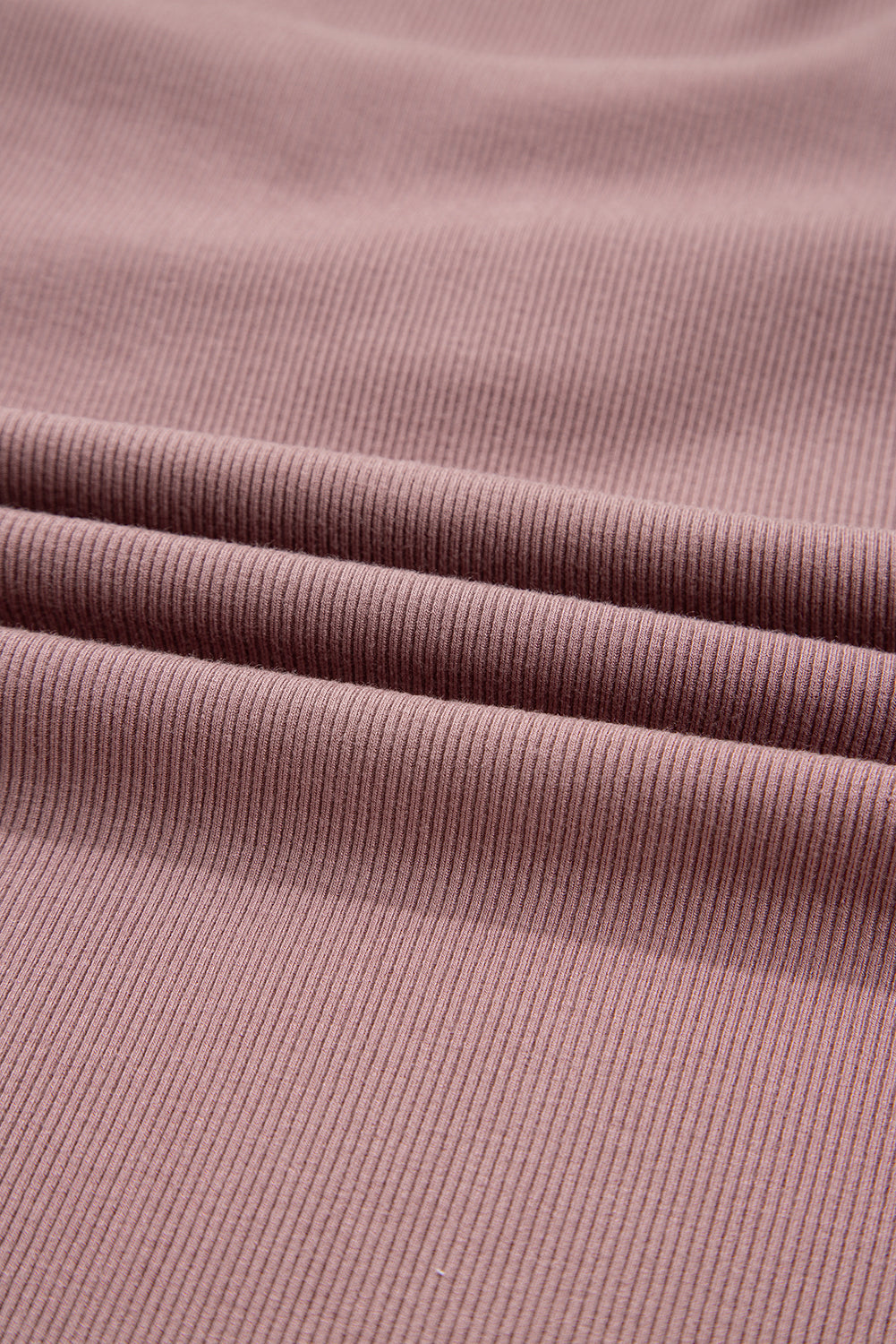 Gathered Bust Square Neck Ribbed Long Sleeve Top