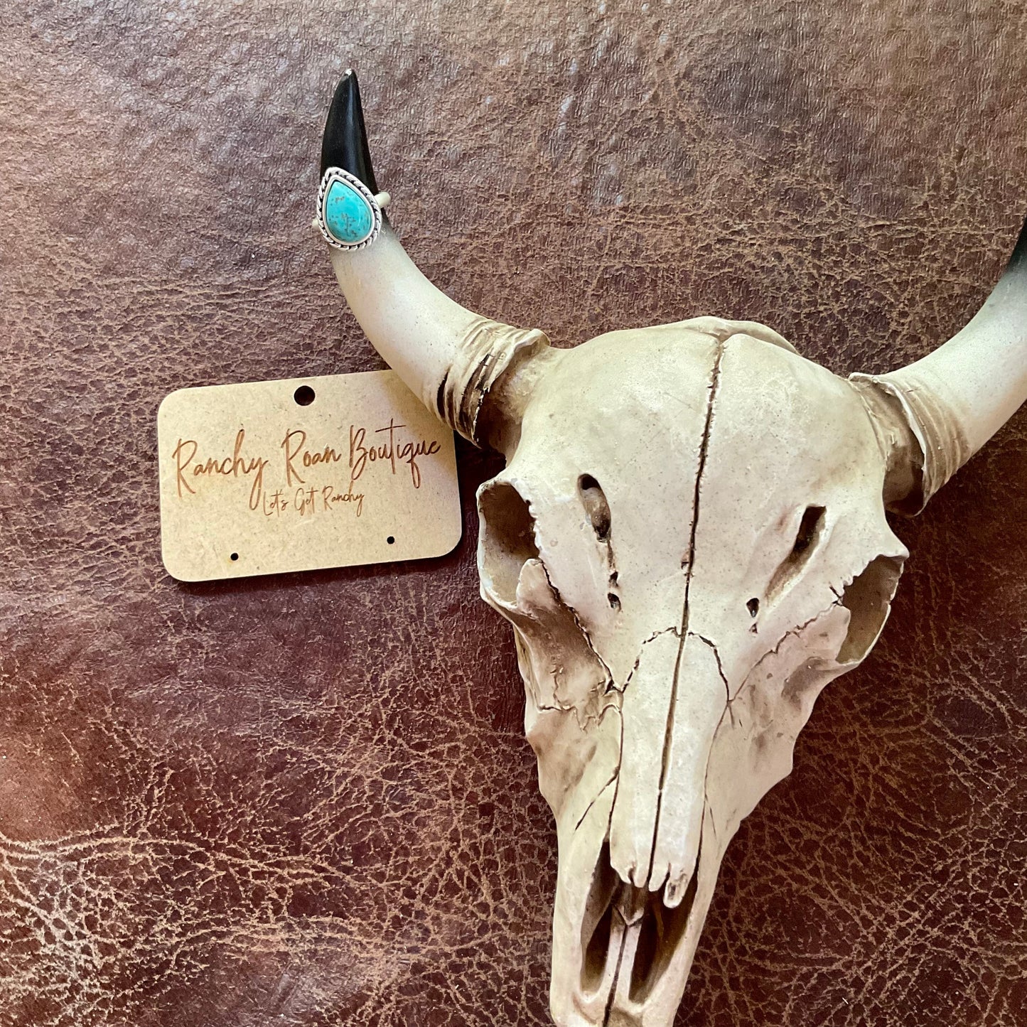 Pear Turquoise Western Ring