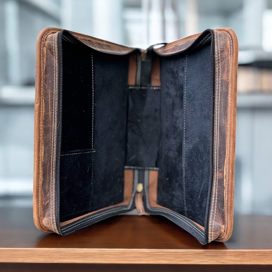 Gray cowhide book cover