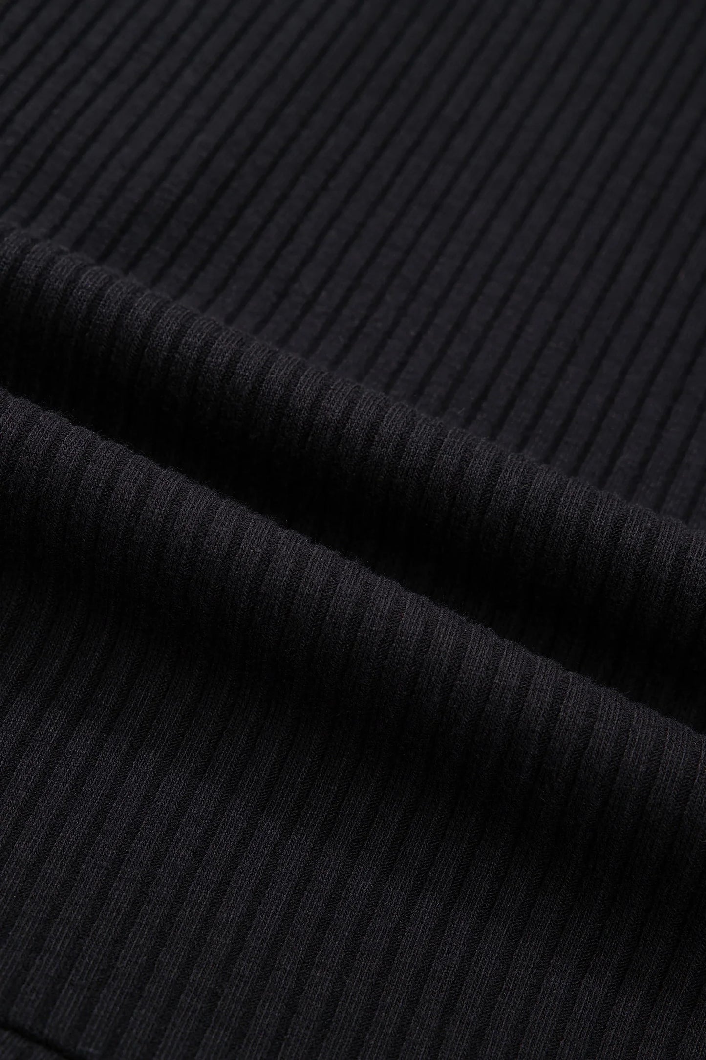 Ribbed Knit Contrast Denim Patchwork Hooded Top