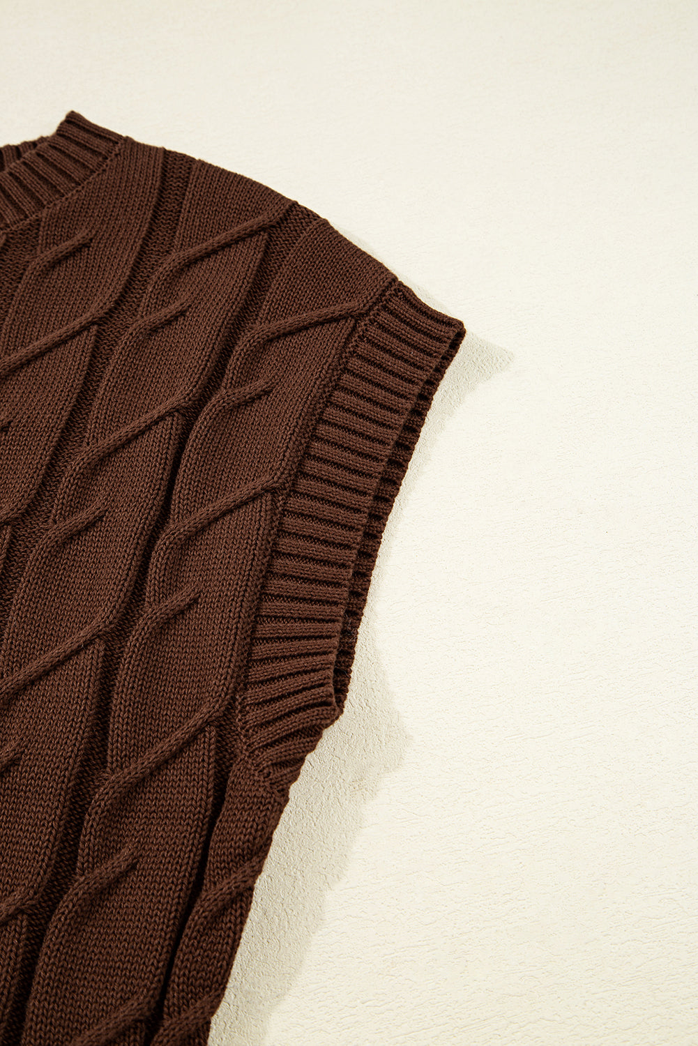 Cable Knit Textured Crew Neck Sweater Top