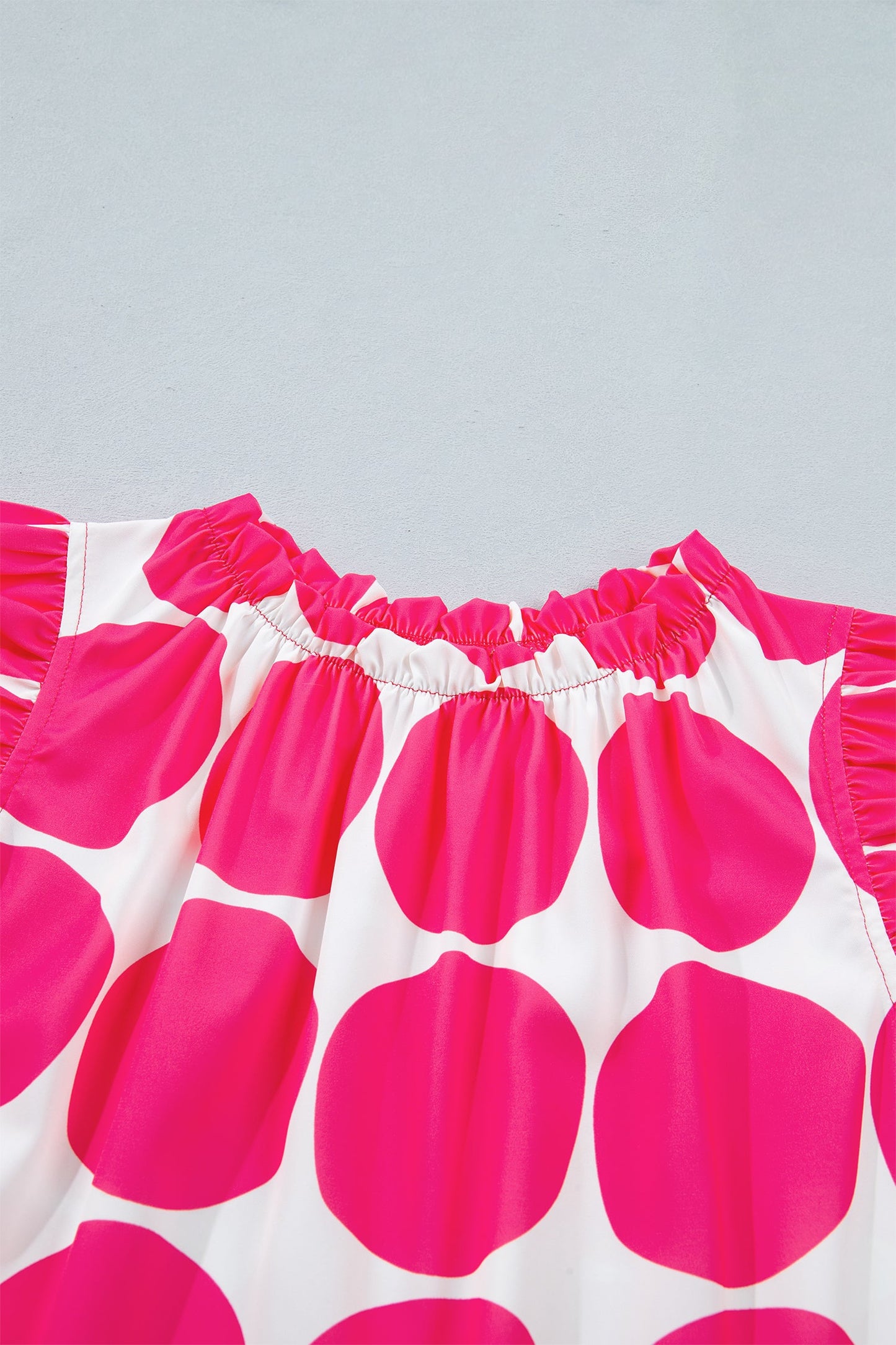 Polka Dot Frilled Round Neck Tank Top